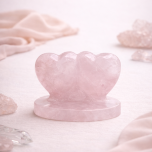 Rose Quartz Twin Heart