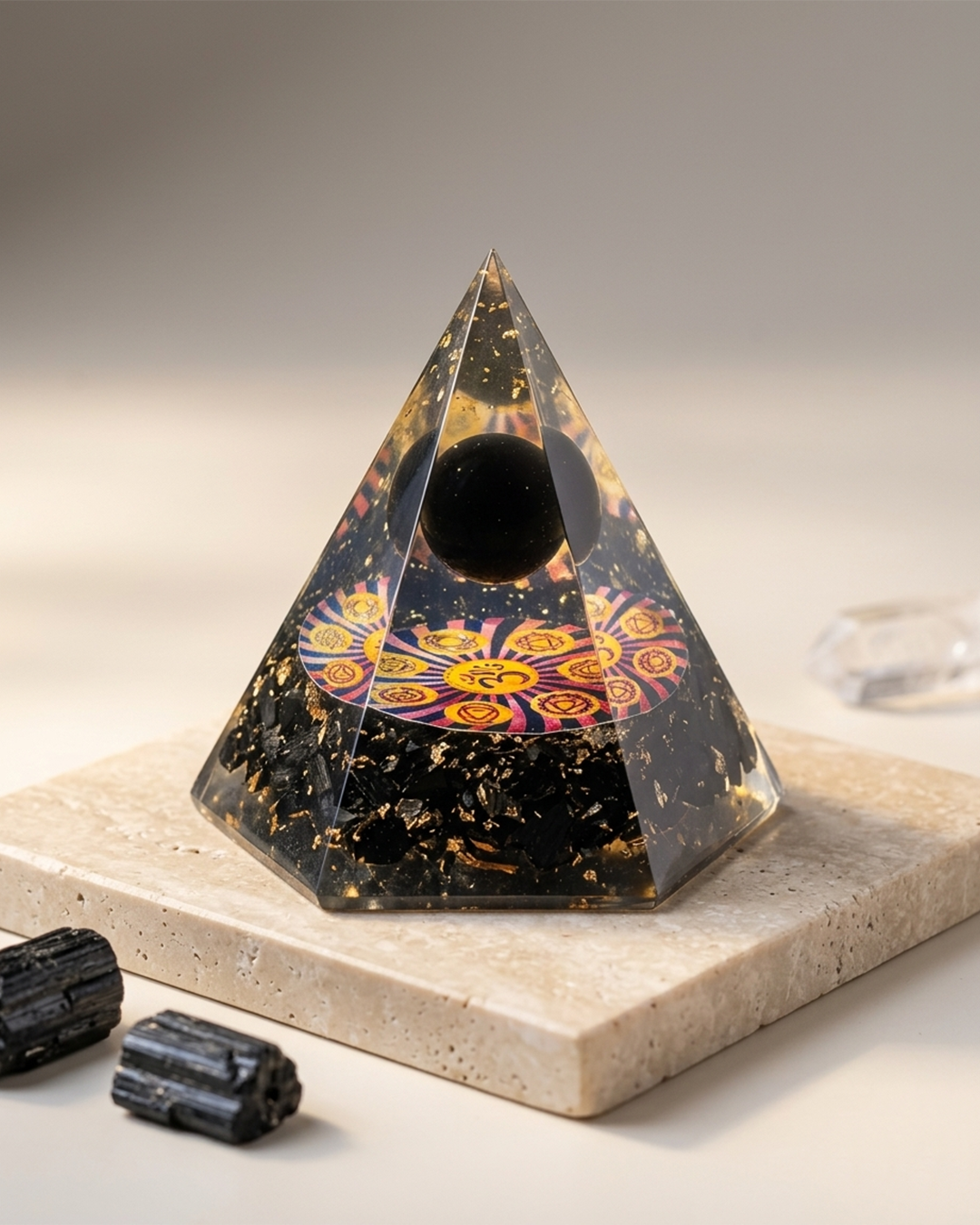 Black Tourmaline Six-Faced Pyramid