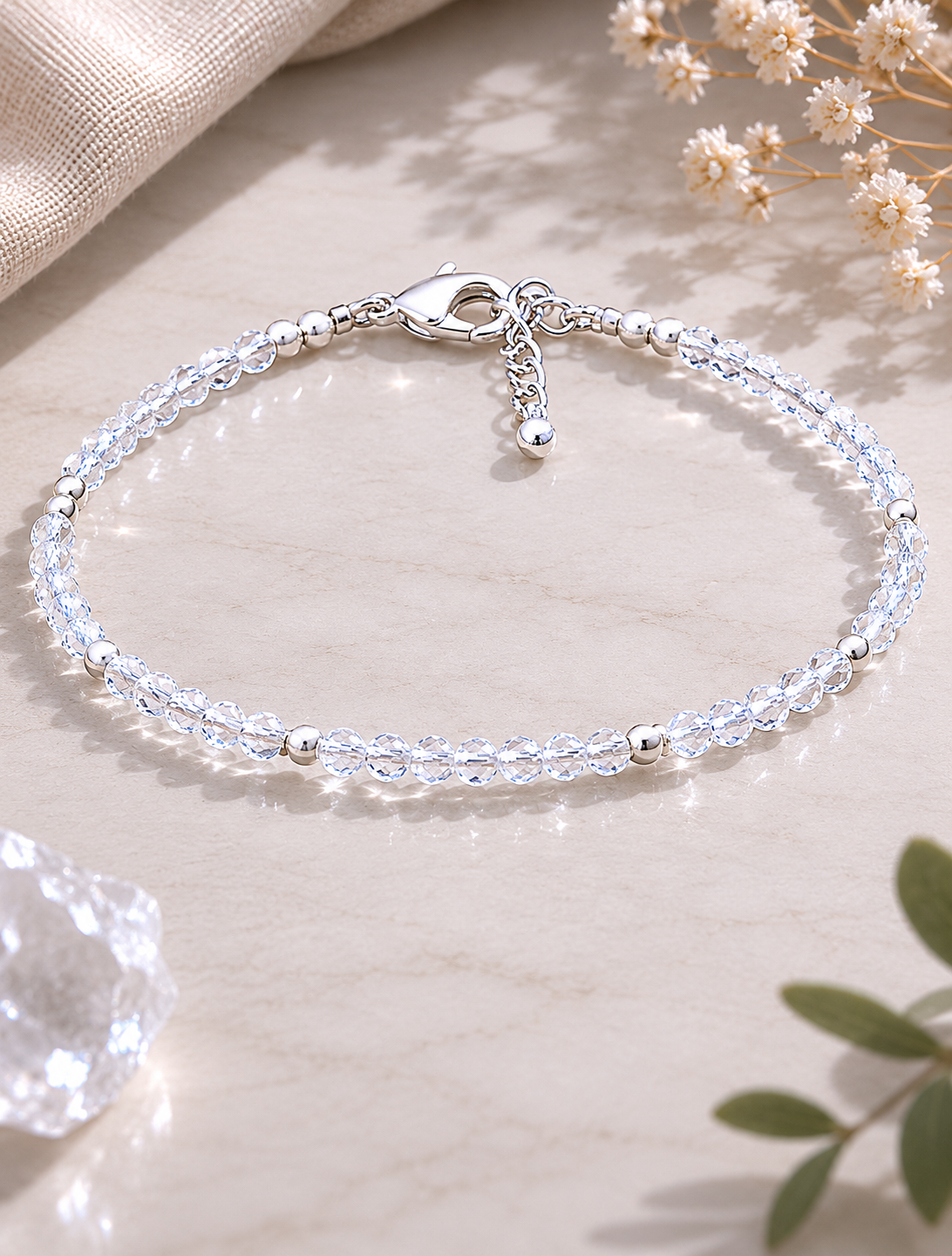 Clear Quartz Anklet