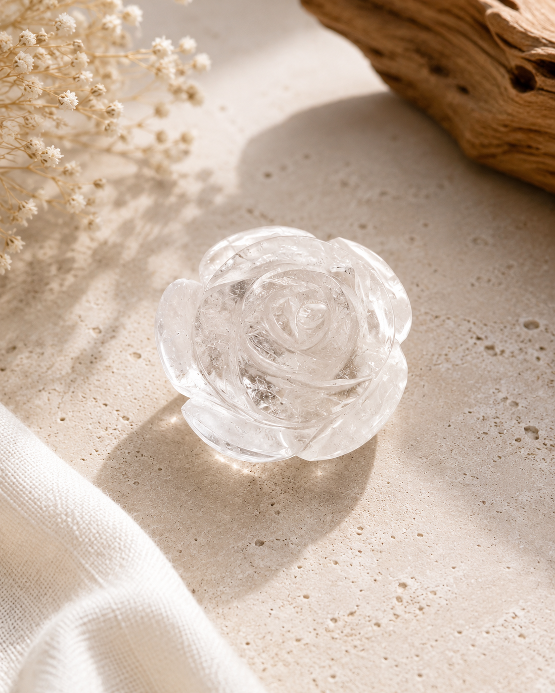 Clear Quartz Rose