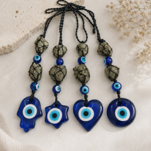 Pyrite & Evil Eye Hanging